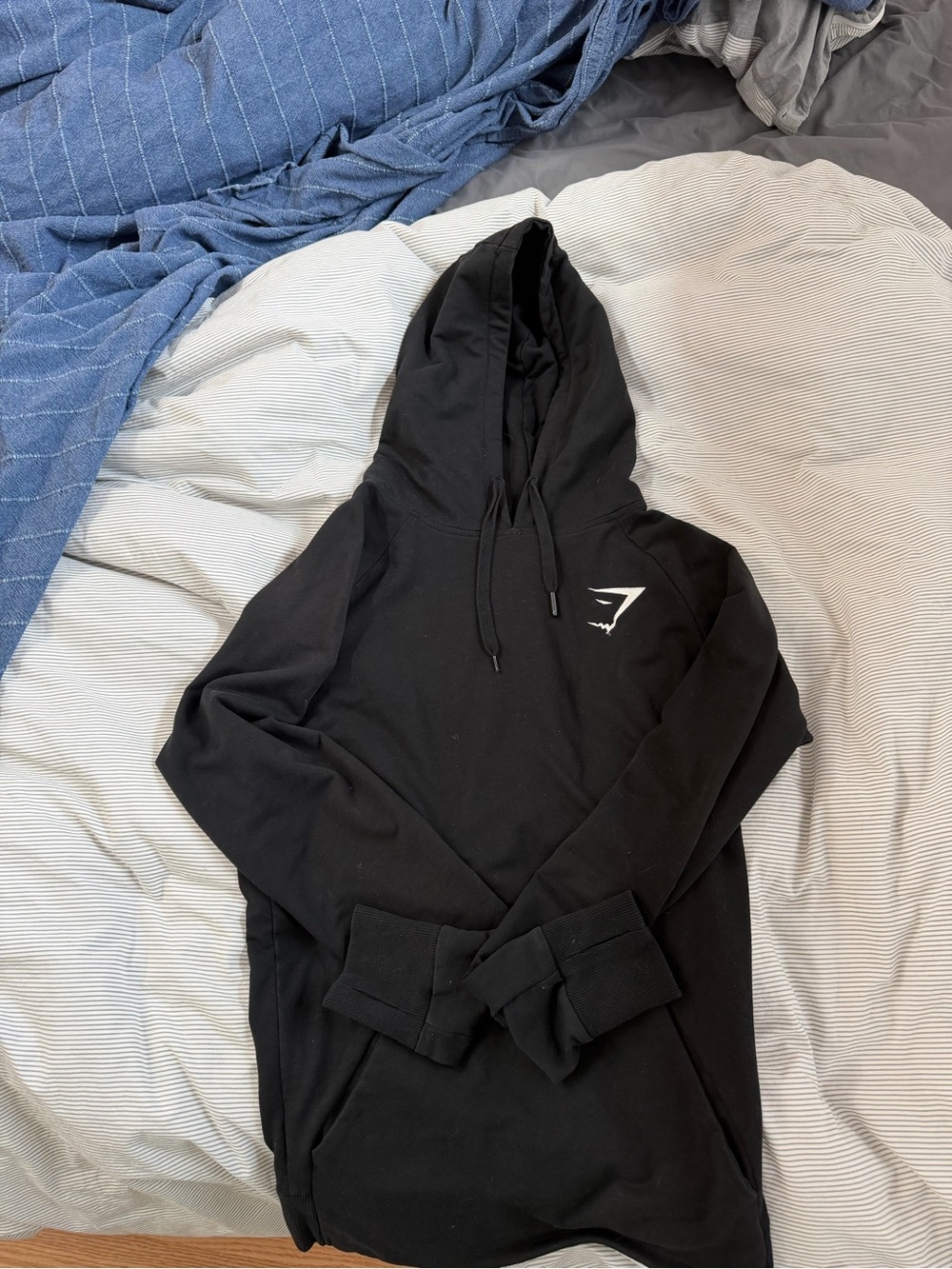 Black Pullover Hoodie, Gymshark - Men's Casual Hoodie